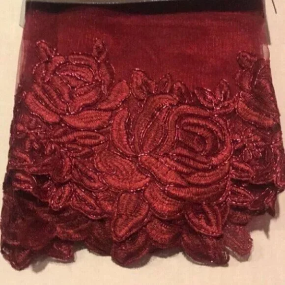 3PC Najwa Embroidery Kitchen Curtain Set New - Picture 2 of 2